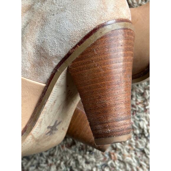 Splendid Tall Suede Sullie Boots Tan Leather Heels Boho Western 70's Size 6.5 - Picture 7 of 11